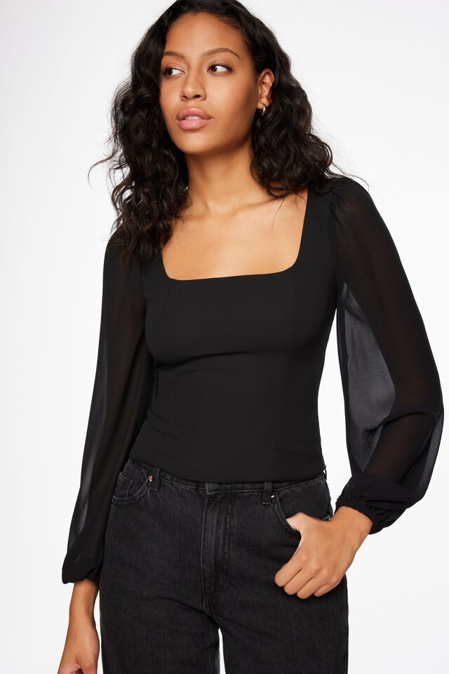 Square Neck Blouse | Dynamite Clothing