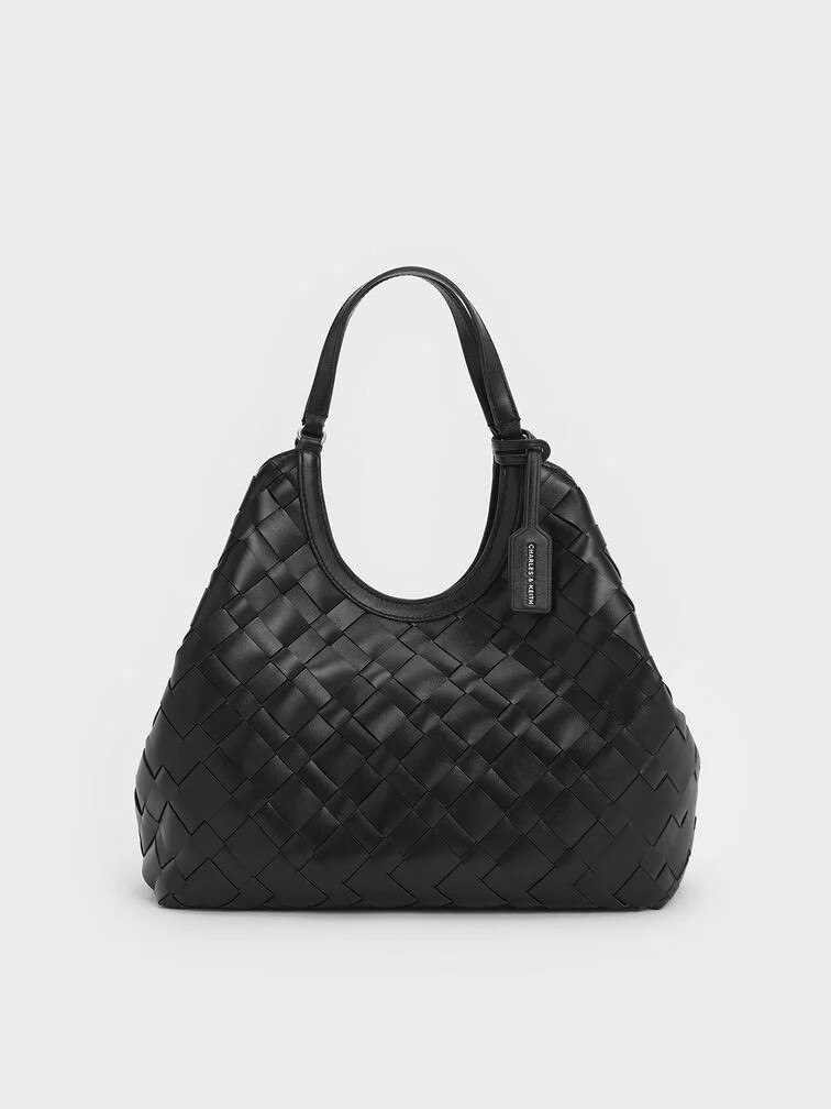 Noir Ivette Woven Tote Bag | CHARLES & KEITH UK | Charles & Keith UK