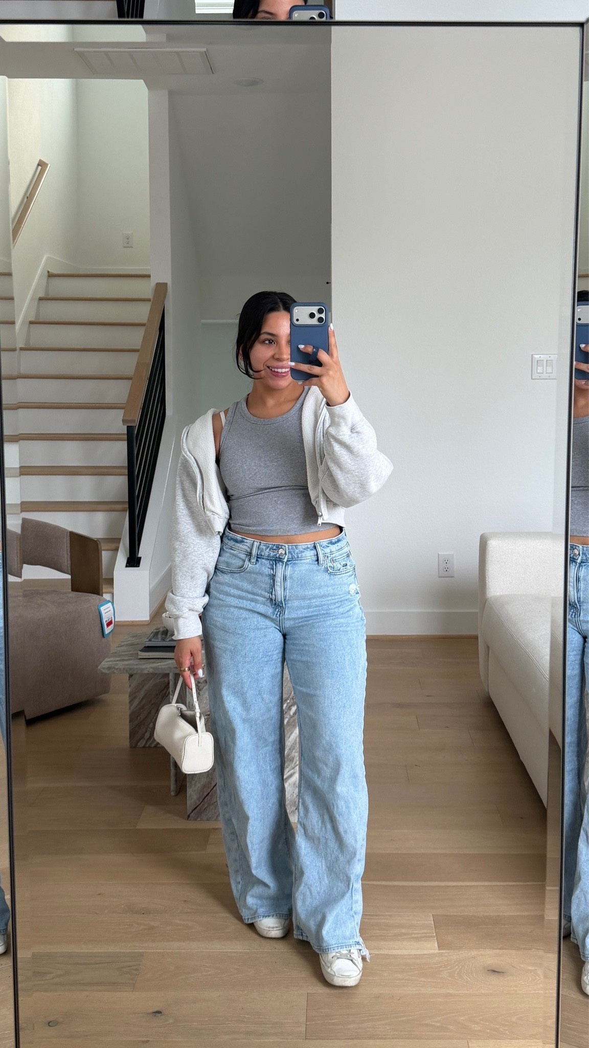 Tank: small
Jacket: small
Jeans: 2 short 
Sneakers: 6.5 women 
Mini white bag

#LTKgrwm #LTKootd #LTKSaleAlert