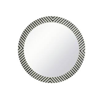 Medium Round Chevron Contemporary Mirror (32 in. H x 32 in. W) | The Home Depot