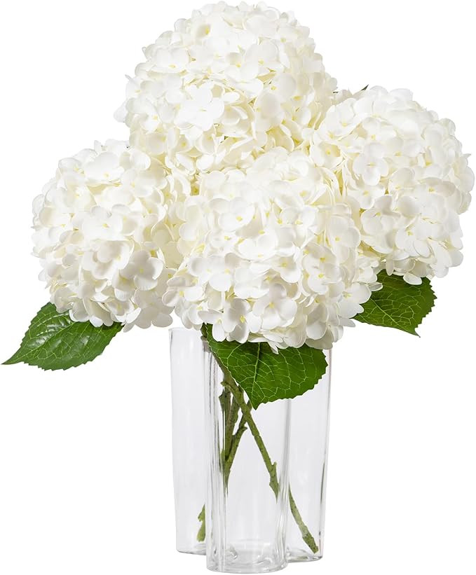 DuHouse 4Pcs Large Hydrangea Artificial Flowers,20 inch Latex Real Touch Hydrangeas Lifelike Hydr... | Amazon (US)