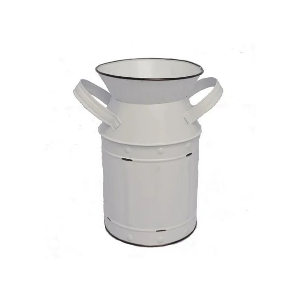 Mainstays 9.75" White Milk Jug Farmhouse Vase Floral Container | Walmart (US)