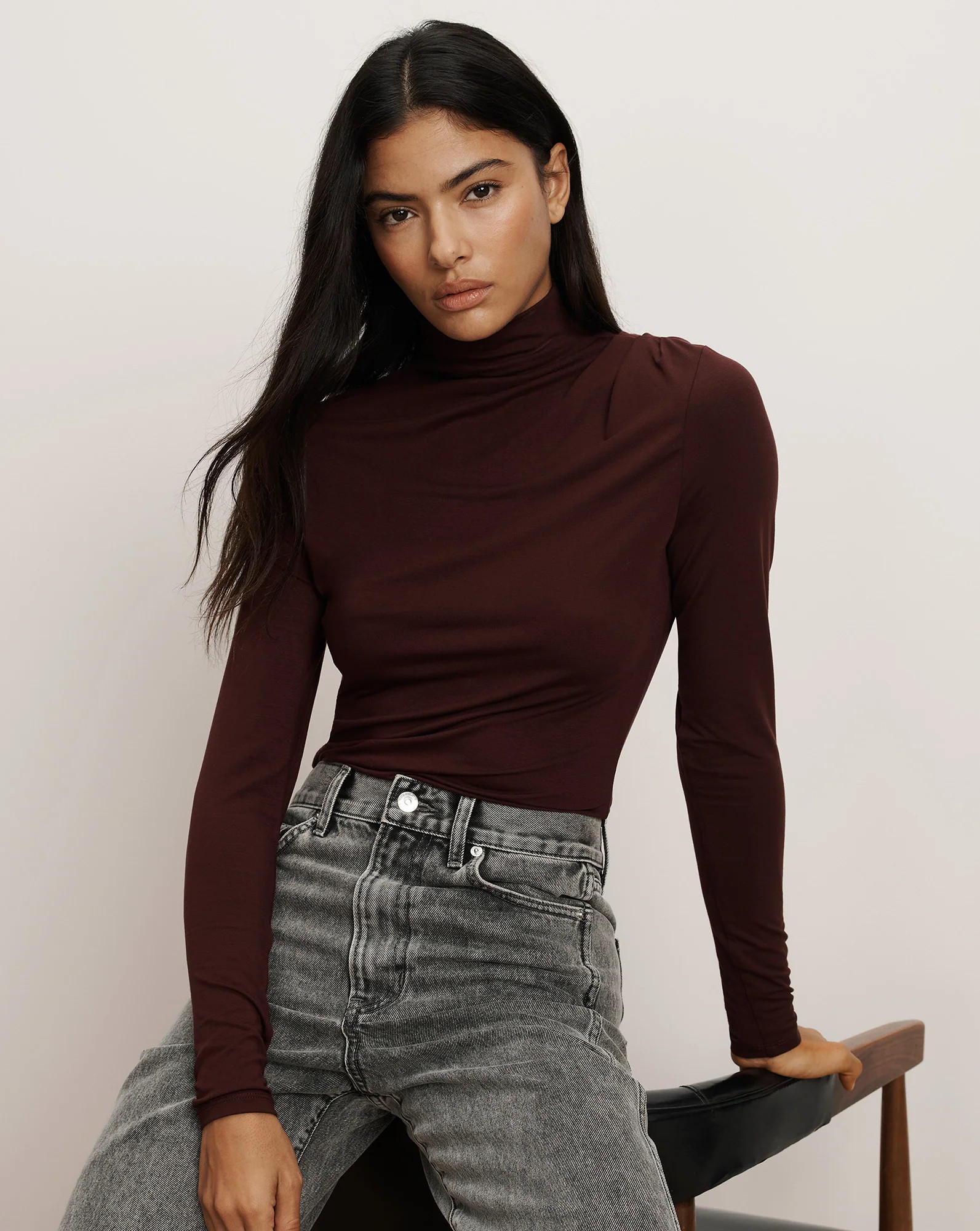 Mylie Mock-Neck Top | Veronica Beard