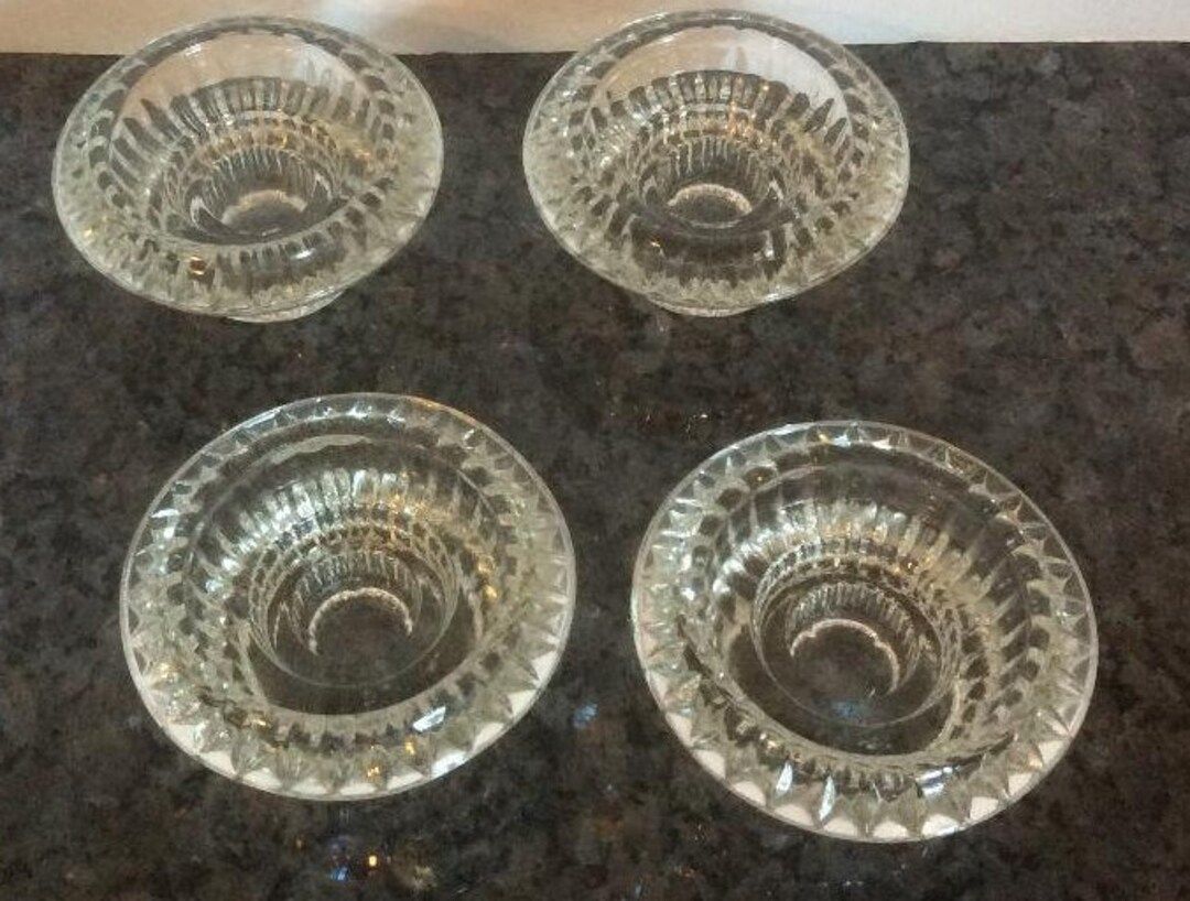 Vintage Cut Crystal Candle Holders. Set of Four. Holds 4 sizes. | Etsy (US)