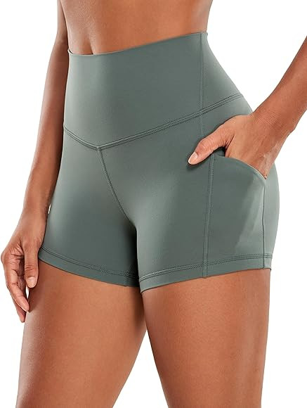 CRZ YOGA Womens Butterluxe Biker Shorts with Pockets 3'' / 5'' / 8'' - High Waisted Volleyball Wo... | Amazon (US)