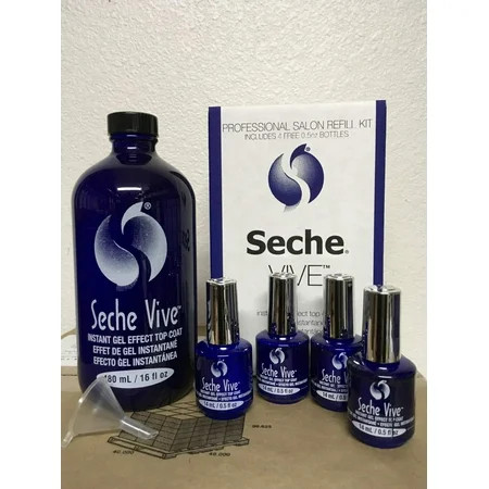 Seche Vive Instant Gel Effect Top Coat 16 oz Refill INCLUDES 4 FREE 0.5 oz Bottles | Walmart (US)