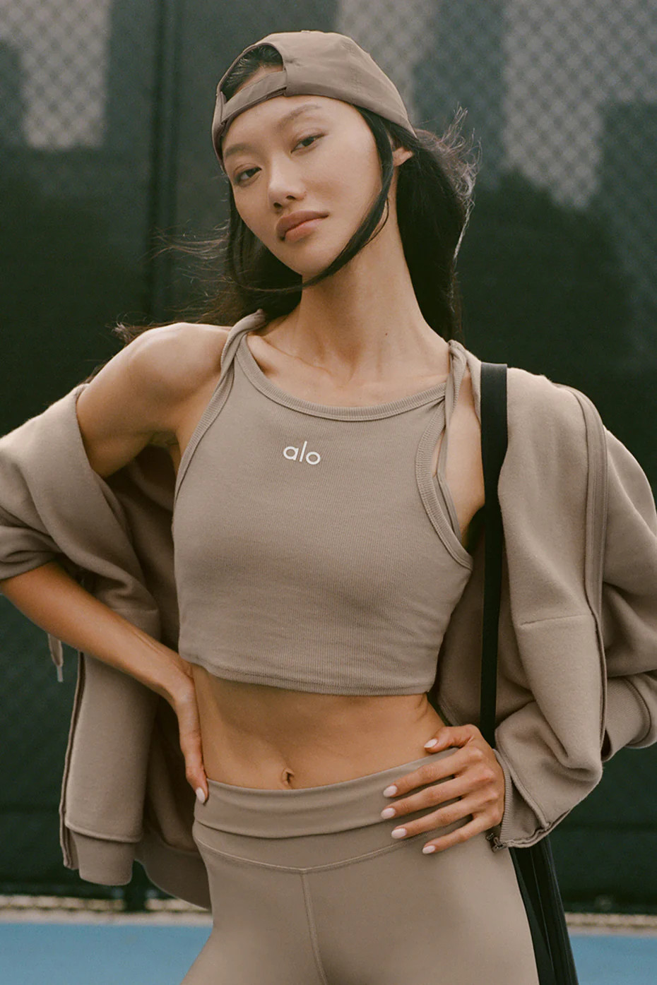 ALO | Aspire Tank Top in Gravel/White Beige, Size: 2XS | Alo Yoga (US)
