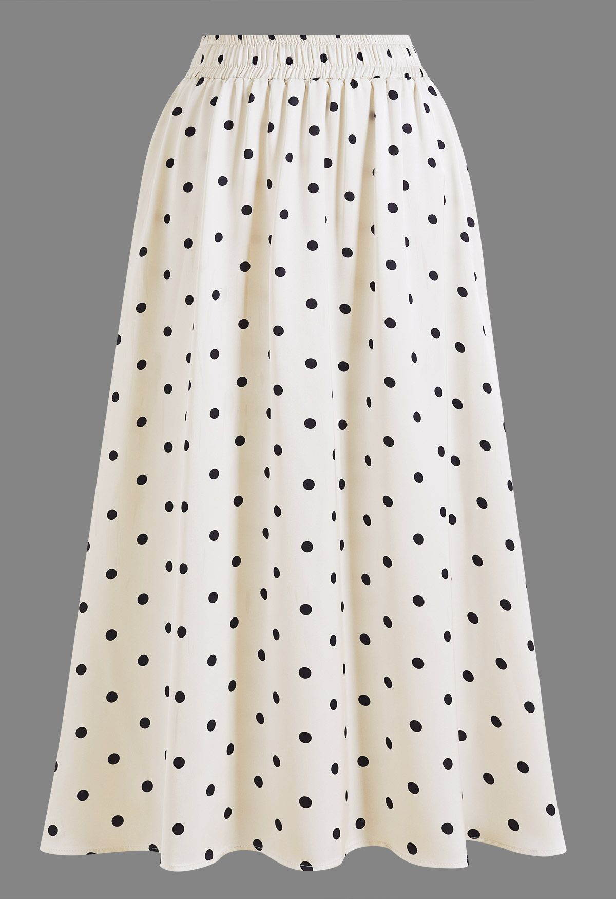Polka Dot Side Pocket Satin Maxi Skirt for Beach Getaways & Weekend Strolls | Chicwish