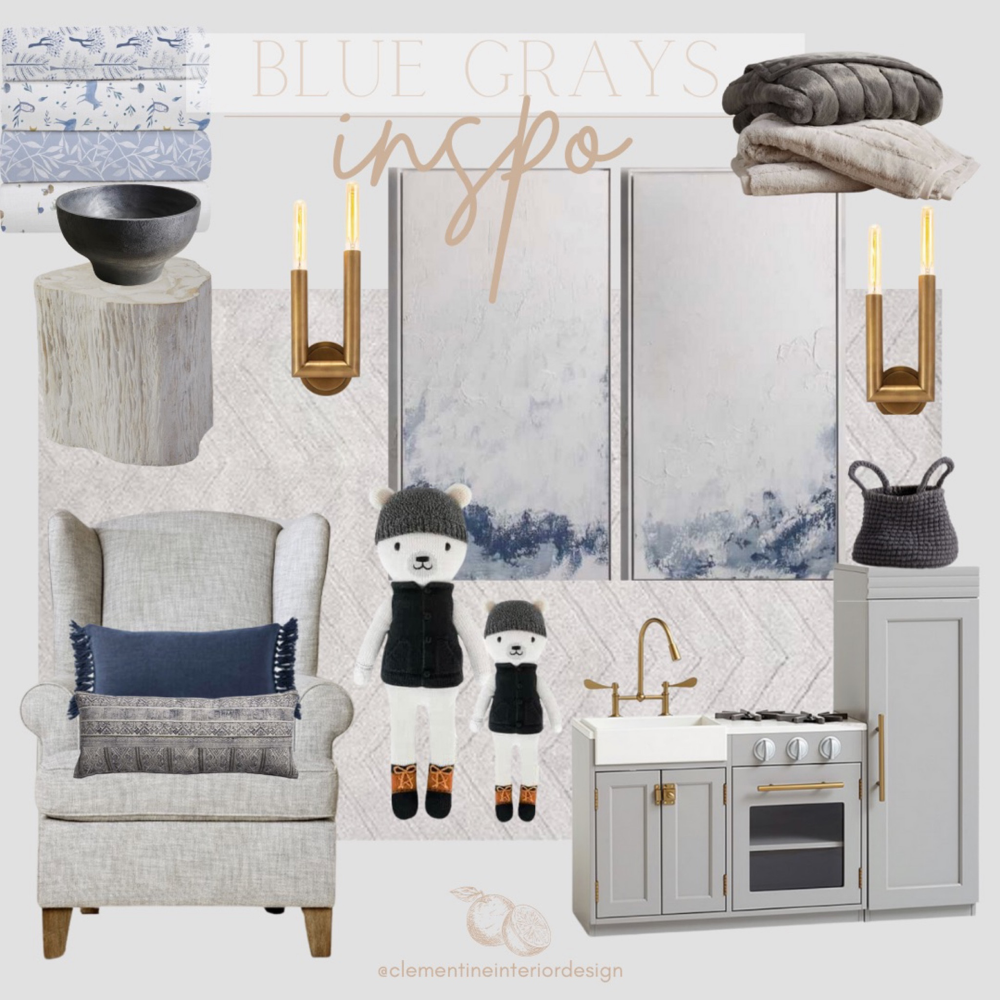 A soothing room with a hint of misty grays and blues🤍

Kids room design, play kitchen, throw blankets, brass wall sconce, stump side table, swaddle blankets, cuddle and kind, nursery chair, wall art

#LTKkids #LTKhome #LTKbaby