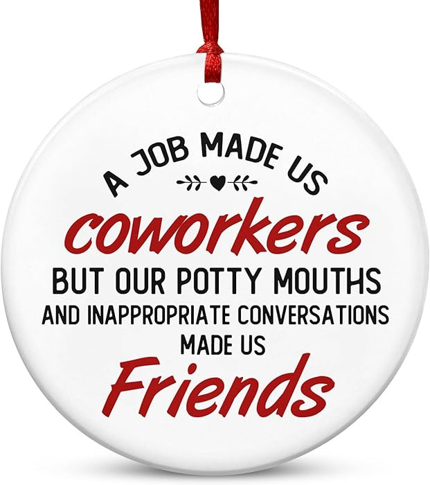 OASSIE Coworker Gifts for Friends Women - Ceramic Christmas Ornaments 2025 for Tree Decorations -... | Amazon (US)