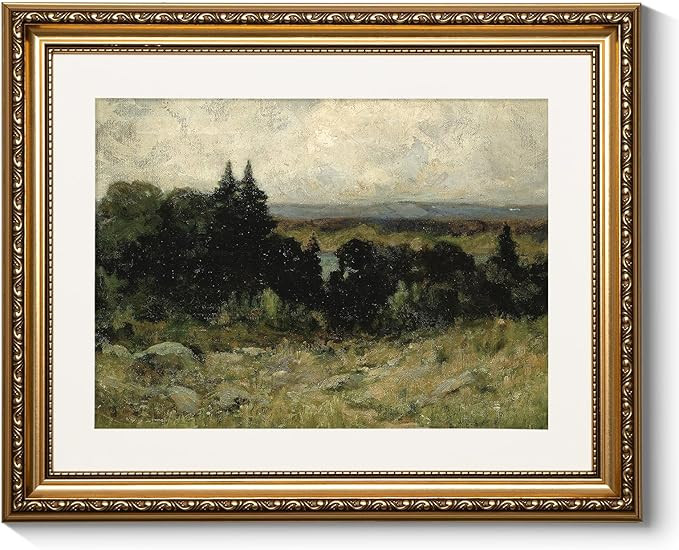 ARPEOTCY Vintage Gold Framed Wall Art Home Decor, 13x16 inch Farmhouse Fields Country Landscape P... | Amazon (US)