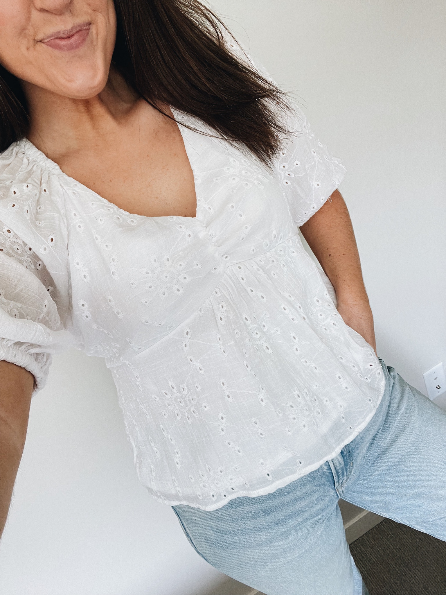 White eyelet top for summer

#LTKstyletip #LTKFind #LTKSeasonal