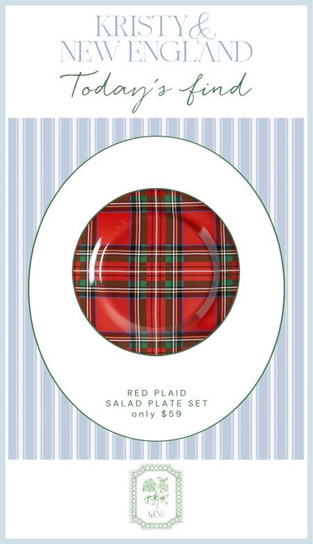 Red tartan dinner plates, salad plates, & table top collection. 

#LTKSeasonal #LTKfindsunder100 #LTKHoliday