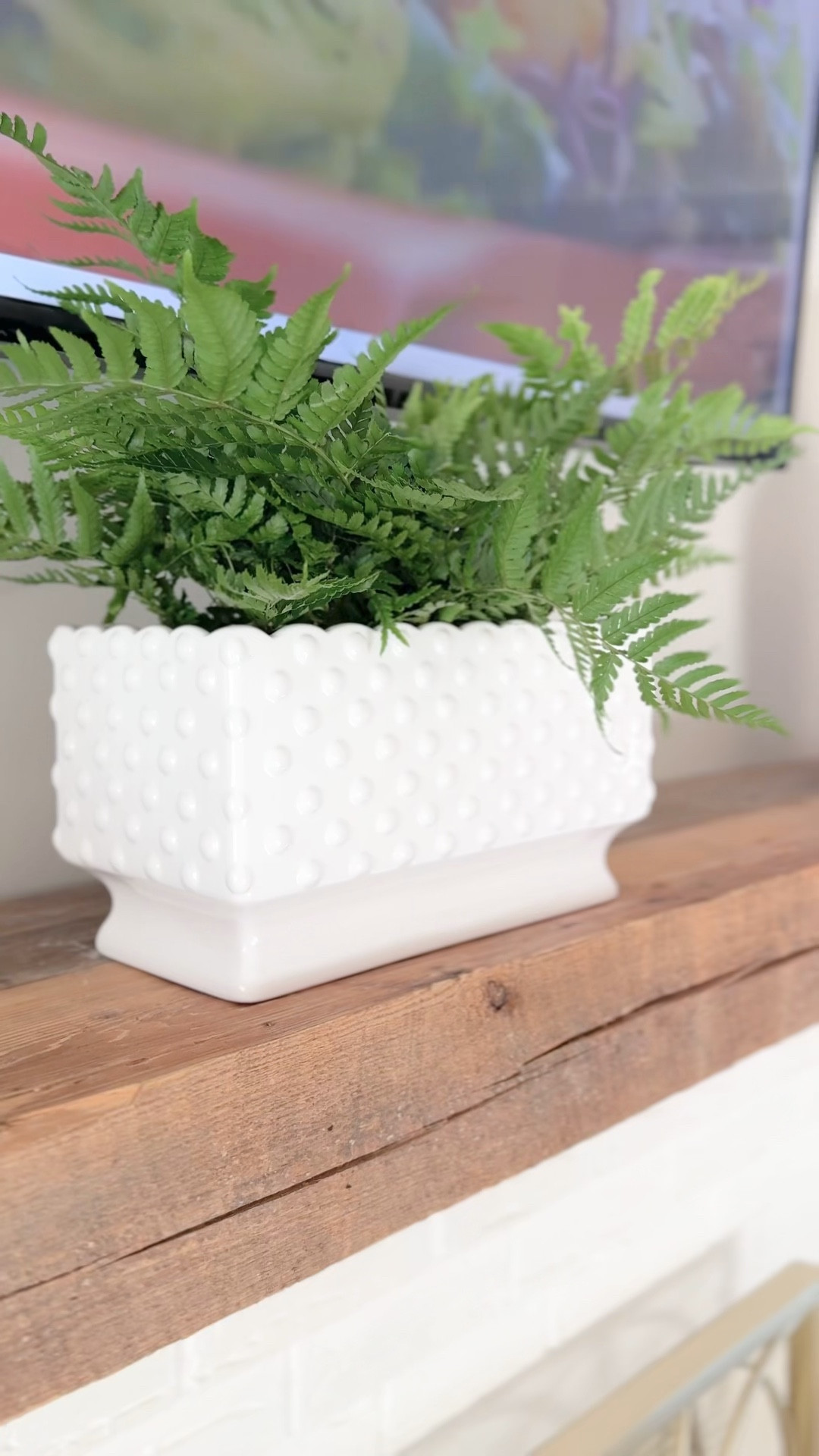 White hobnail planter!