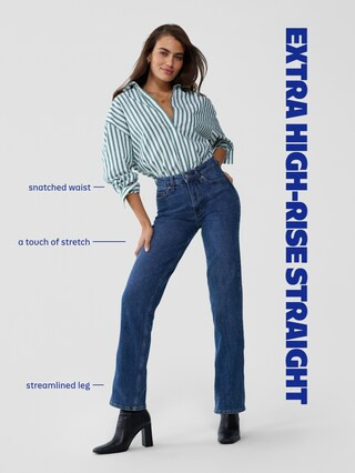Extra High-Waisted Straight Jeans | Old Navy | Old Navy (US)