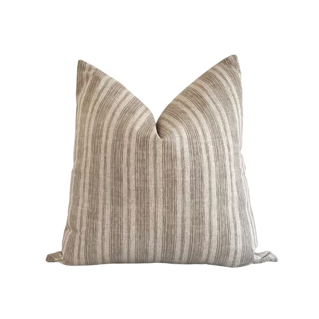 The Sadie l Striped Throw Pillow Cover l Vintage Throw Pillow l Neutral Home Decor l Transitional... | Etsy (CAD)