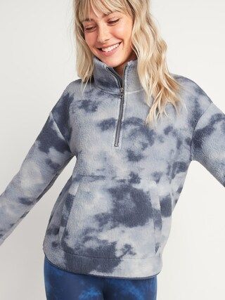 Cozy Sherpa Half-Zip Sweatshirt for Women | Old Navy (US)