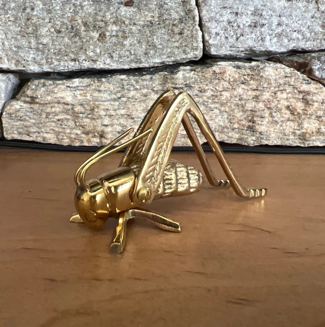 Polished Brass Cricket Grasshopper | Vintage Style - Etsy | Etsy (US)