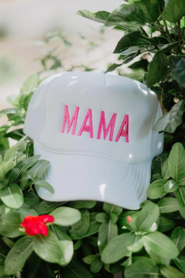 MAMA (Pink and White) Foam Snapback Hat | Katydid.com