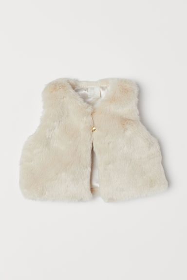 H & M - Faux Fur Vest - Beige | H&M (US + CA)