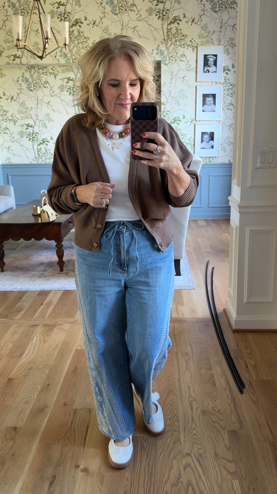 Jeans size 1.0
Sweater size medium 
White tshirt size small for layering. I think you need a fitted option and a boxy option 
Necklace is restocked! 
Sneakers tts and super comfy 

#LTKSaleAlert #LTKootd #LTKOver40