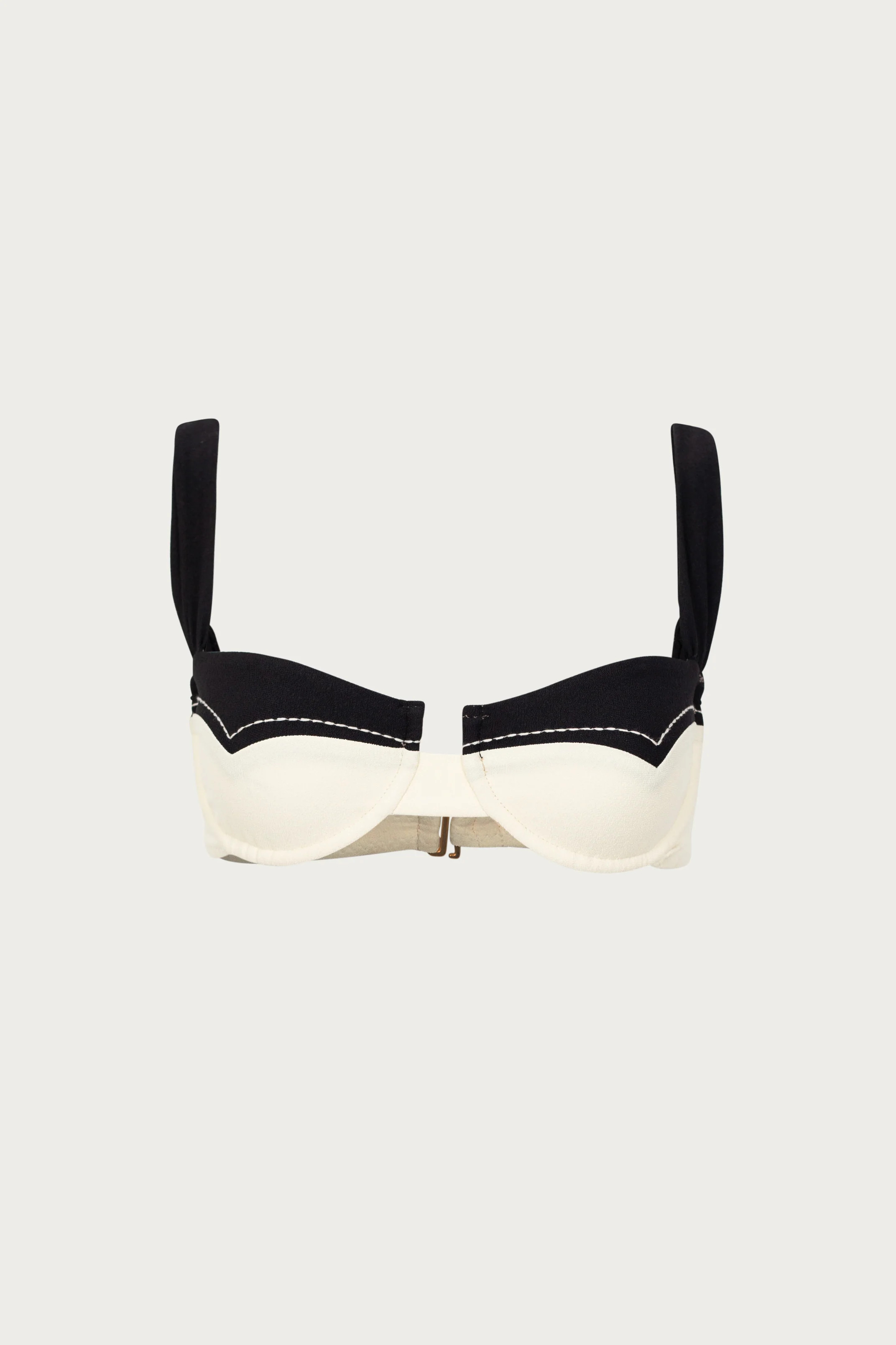 Western Underwire Top (Faux Suede Cream/Black) | SAME