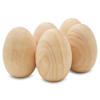 Wooden Eggs Unfinished Flat Bottom, Multiple Sizes Available, Craft Eggs & Easter Ornaments | Woo... | Michaels Stores