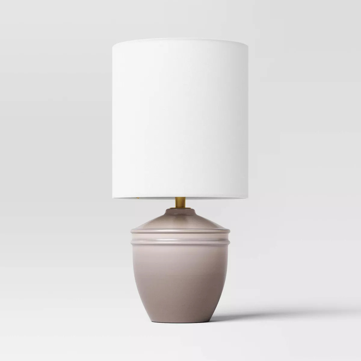 Mini Ceramic Table Lamp Gray - Threshold™: Modern Polyester Shade, 1-Way Switch, E26 Base | Target