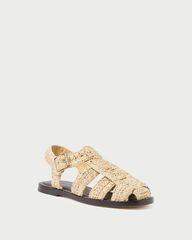 Sawyer Natural Crochet Flat Sandal | Loeffler Randall