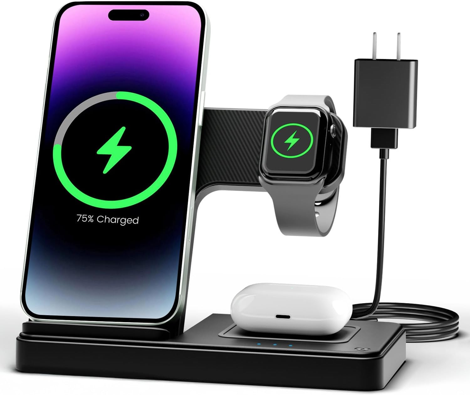 Wireless Charger iPhone Charging Station: 3 in 1 Charger Stand Multiple Devices for Apple - iPhon... | Amazon (US)