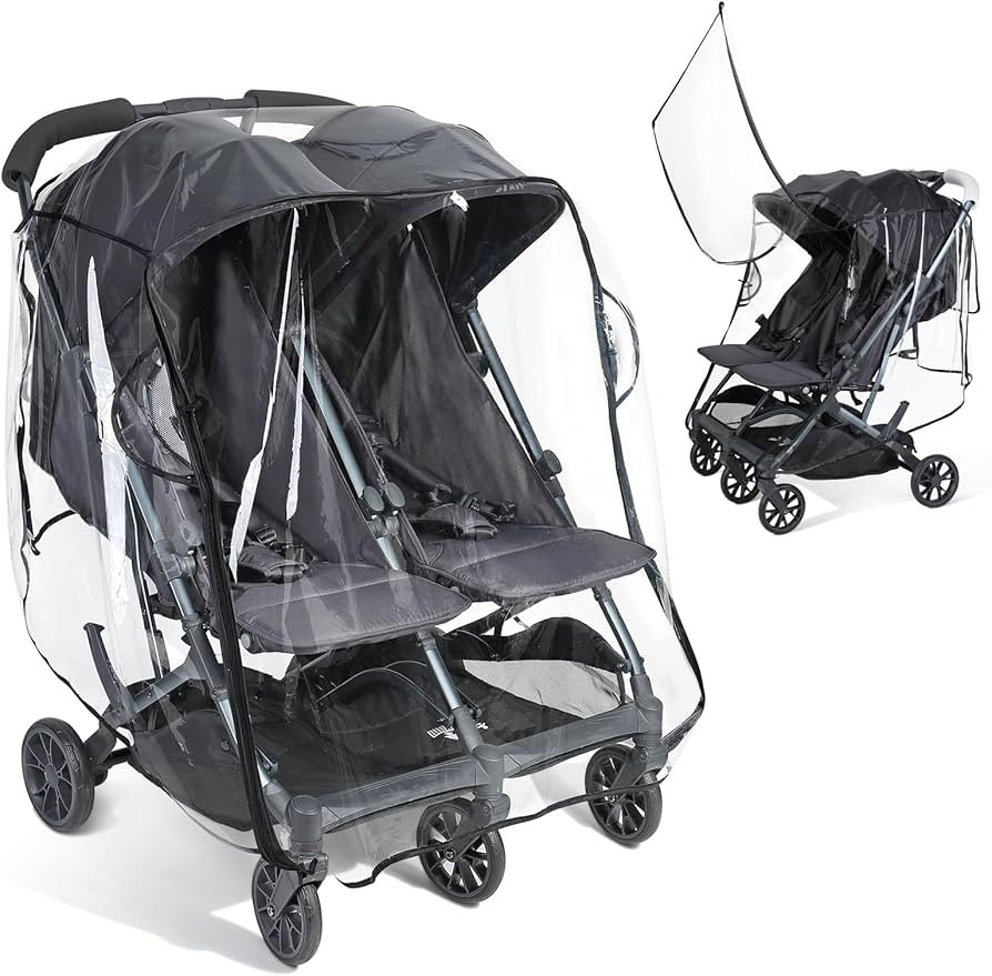 IvyWind Double Stroller Rain Cover, Universal Stroller Cover for Side by Side Baby Stroller, Brea... | Amazon (US)