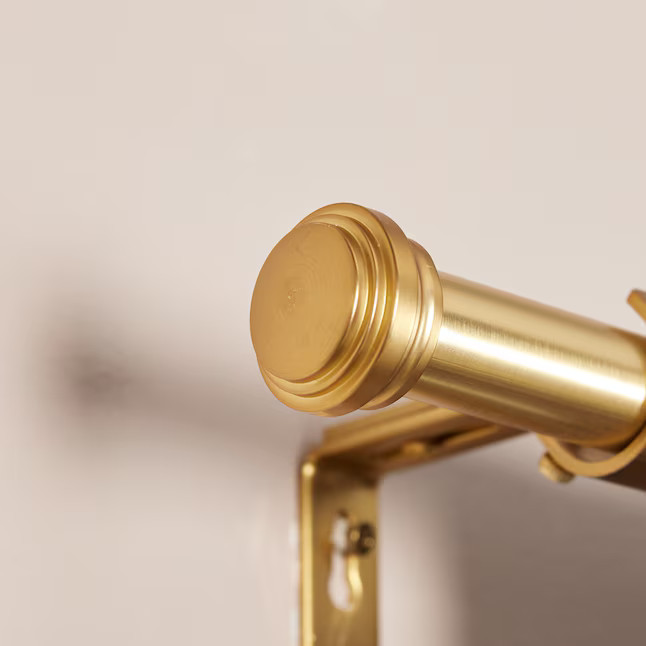 allen + roth Mix and Match 72-in to 144-in Brushed Gold Steel Single Curtain Rod | Lowe's