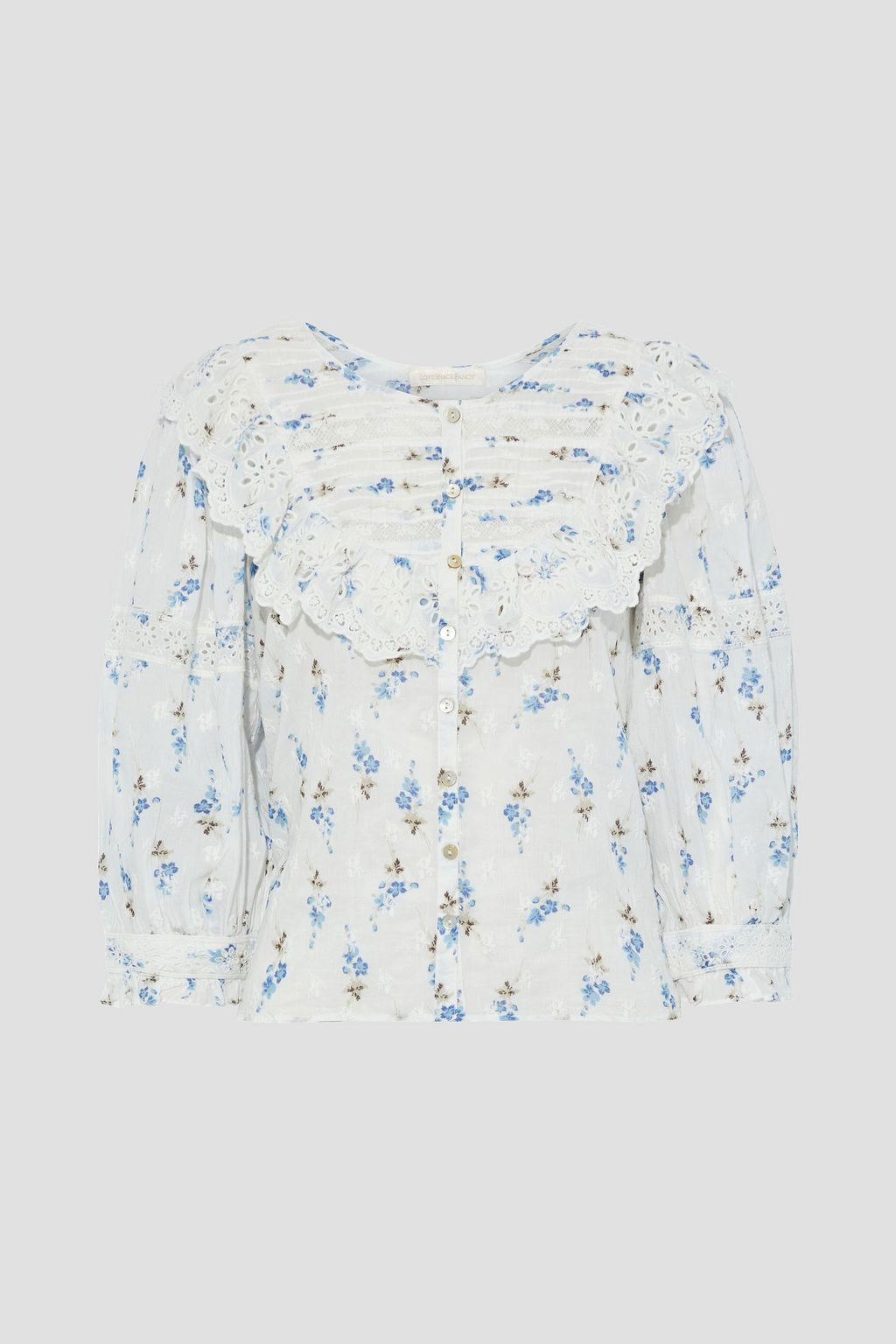 White Canna ruffled floral-print cotton-voile top | Sale up to 70% off | THE OUTNET | LOVESHACKFA... | The Outnet (US and CA)