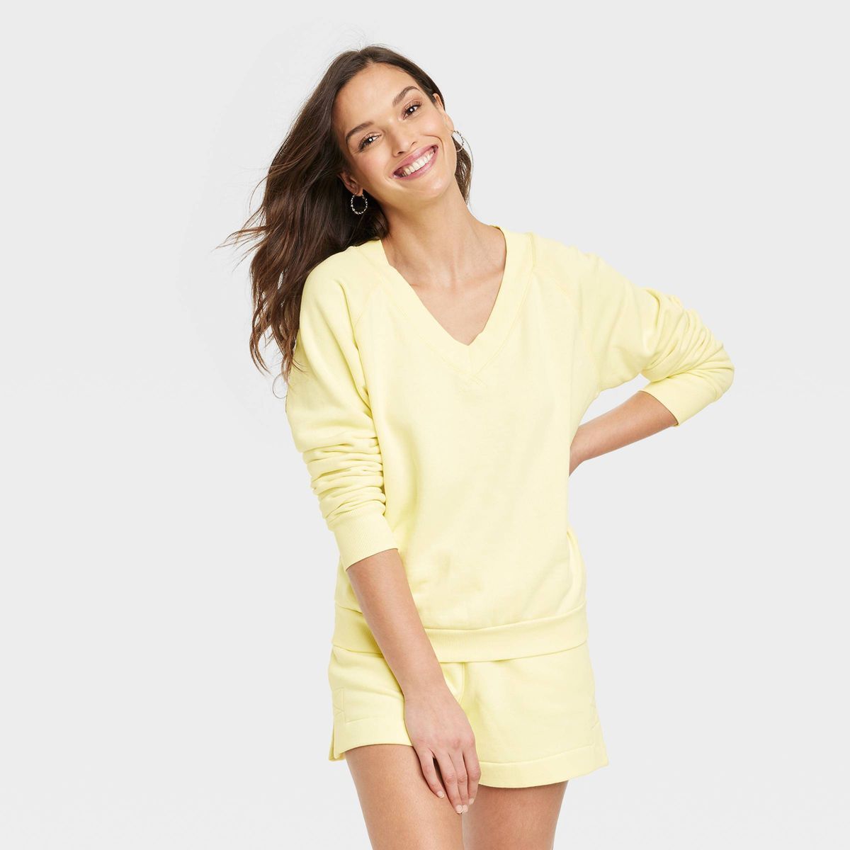 Women's Relaxed Pullover Sweatshirt - Universal Thread™ Yellow L | Target