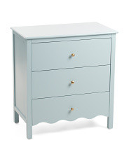 30in Scalloped Three Drawer Accent Table | Marshalls