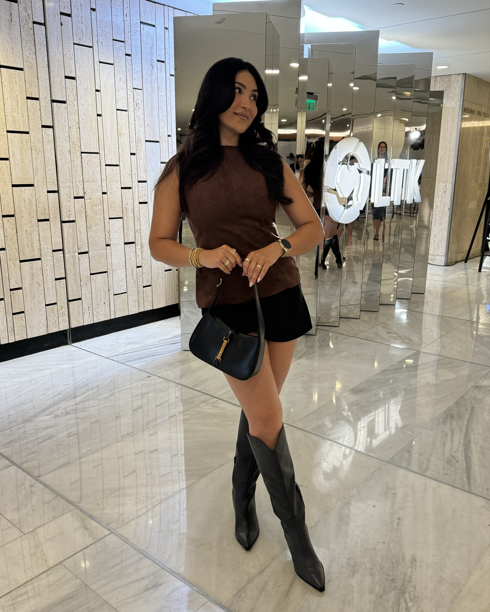 Such cute transitional fall outfit! Boots are incredibly comfy and are 45% off!! Insane deal and are TTS! Wearing size medium in top and skirt 

#LTKStyleTip #LTKSaleAlert #LTKShoeCrush