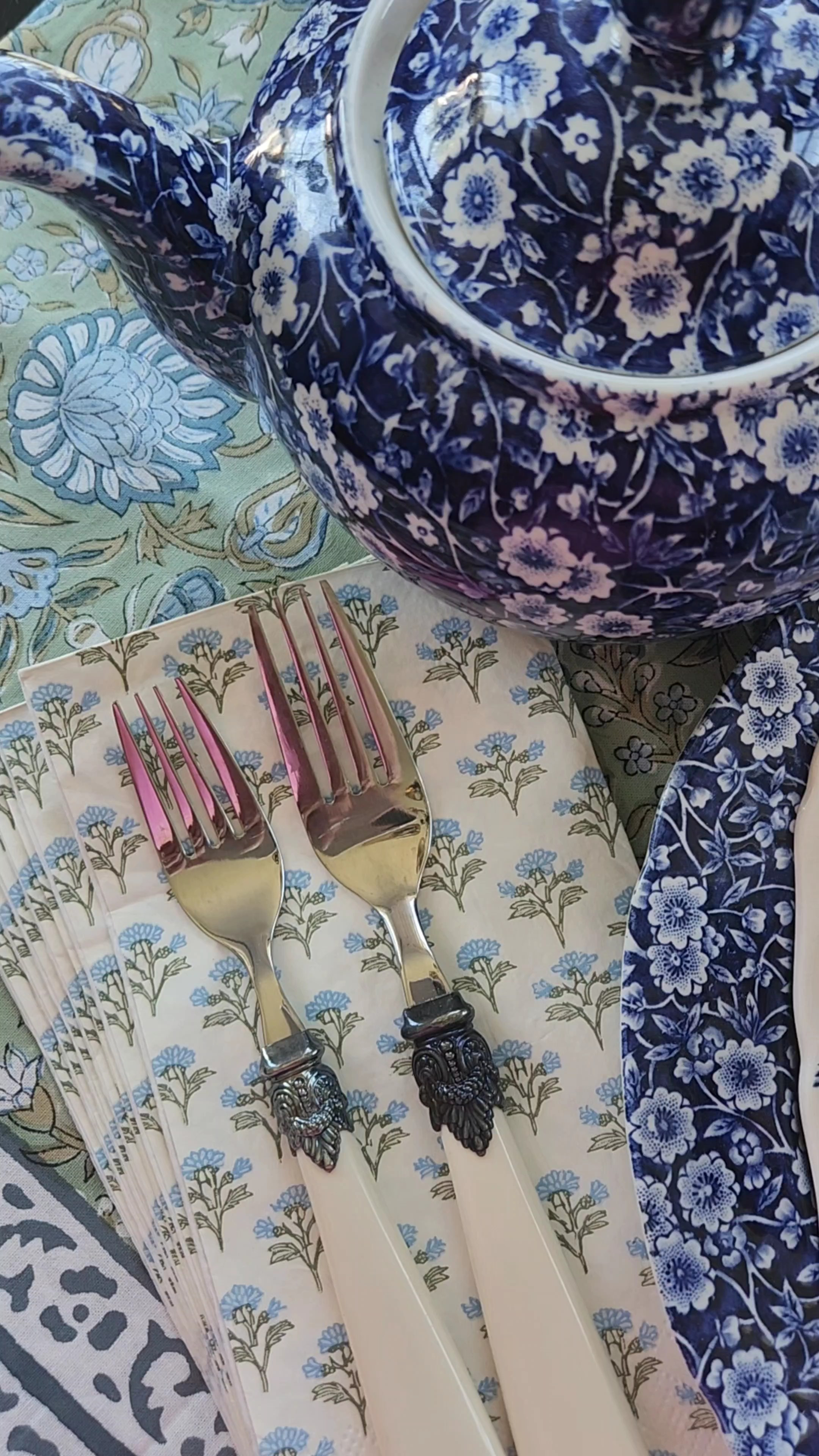 Colorful blue & white calico dishes & summer tabletop ideas! Table runner| calico dishes | Vintage Flatware | Tabletop | Vintage | Tablecloth | Napkins 

#LTKHome #LTKSeasonal #LTKStyleTip