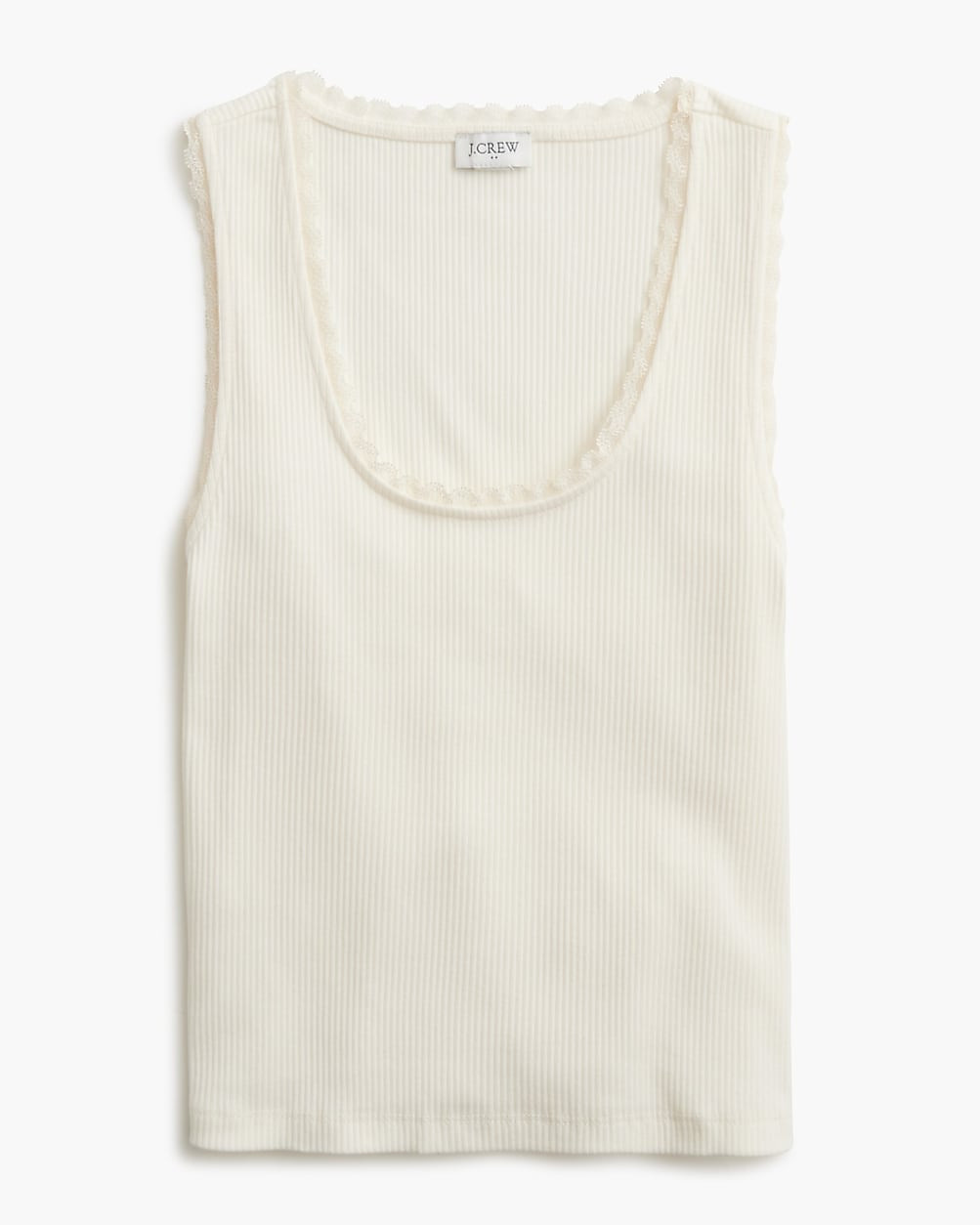Ribbed lace-trim tank top | J.Crew Factory