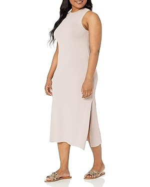 The Drop Women's Gabriela High Neck Cut-in A-line Side-Slit Maxi Sweater Dress | Amazon (US)