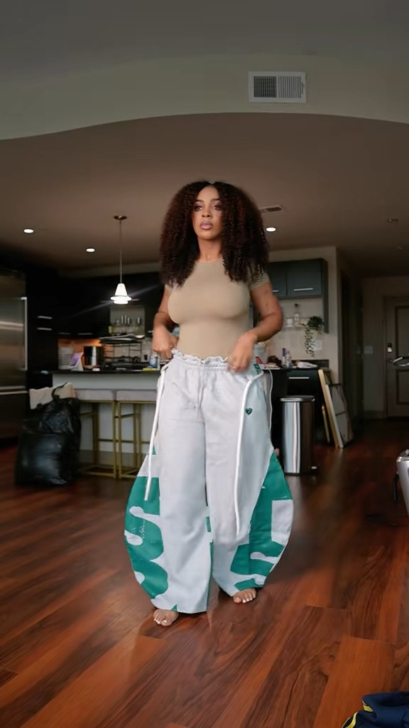 Wearing a size large 