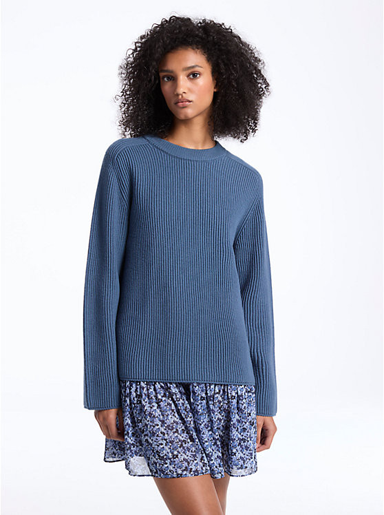 Ribbed Merino Wool Sweater | Michael Kors US