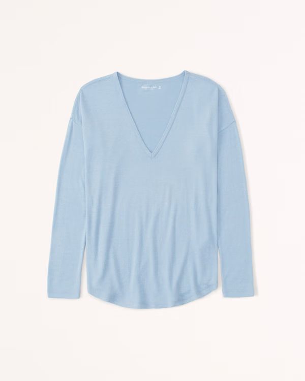 Cozy Long-Sleeve V-Neck Legging Tee | Abercrombie & Fitch (US)