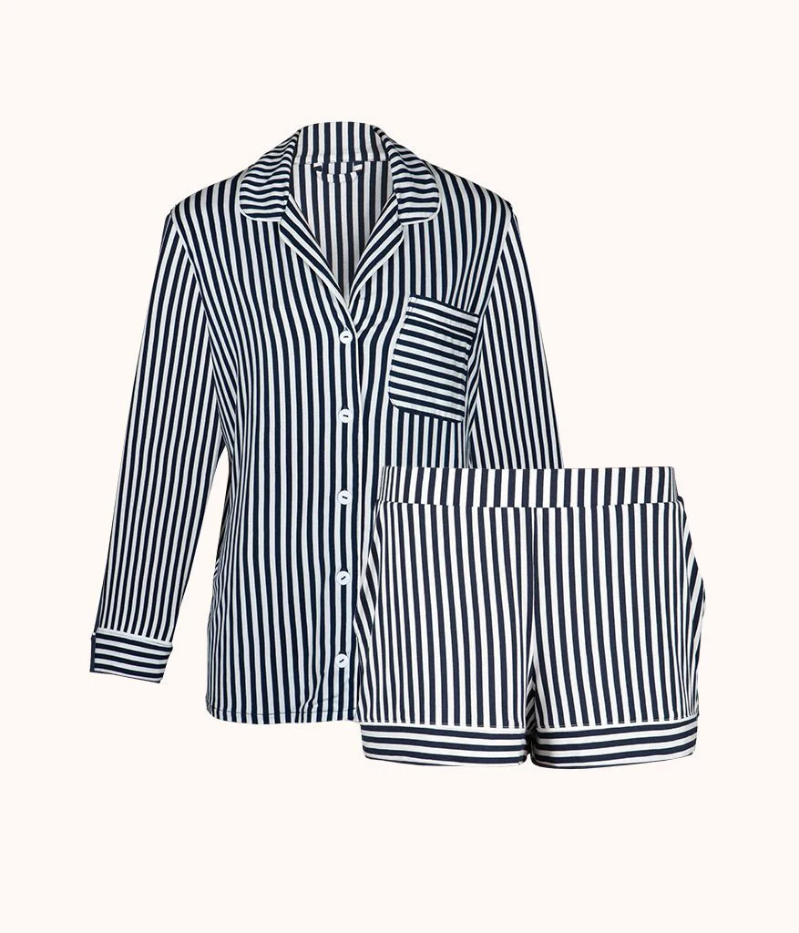 The All-Day Lounge Shirt & Short Bundle - Print: Mini Stripe Print | LIVELY