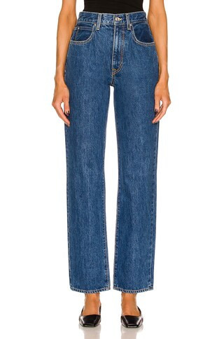 SLVRLAKE London Straight Leg in Denim-Dark | FWRD 