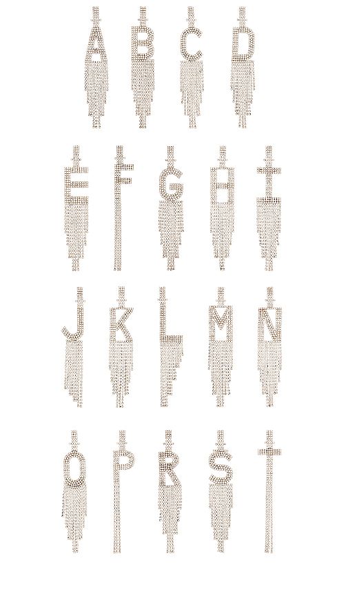 retrofete Alphabet Earring in Metallic Silver. - size H (also in B,C,D,E,F,I,K,N,O,P,A,M) | Revolve Clothing (Global)