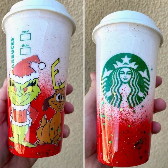 Read the full title
    Starbucks Christmas | The grinch Starbucks cup | Etsy (US)