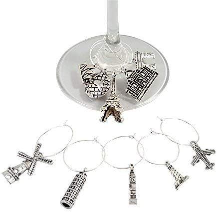 Palm City Products Two Gorgeous Wine Charm Sets – 18 Pieces Total, Wine Lover and World Travele... | Amazon (US)