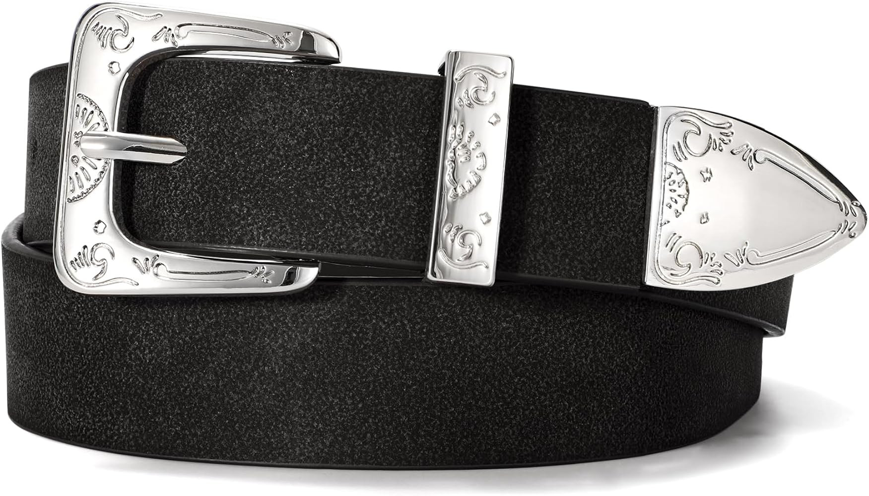 XZQTIVE Women Western Belt For Cowgirl Cowboy Suede Belt For Pants Jeans Vintage Leather Belts Wi... | Amazon (US)