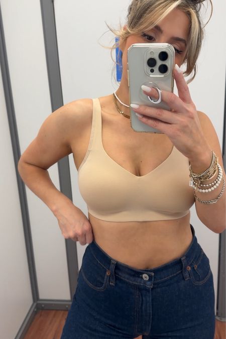 Vanity Fair wireless bra! I have this bra in two colors and it's my every day bra and I could even work out in it. 

It has a really great support, it doesn't stretch out on you, it doesn't write up and it has wide wings to help with back fat . 

#LTKU #LTKFindsUnder50 #LTKStyleTip
