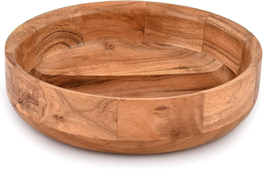 Kaizen Casa Wooden Round Shaped Serving Bowl For Fruit,Dessert Platter Tray Dish Kitchen Dining F... | Amazon (US)